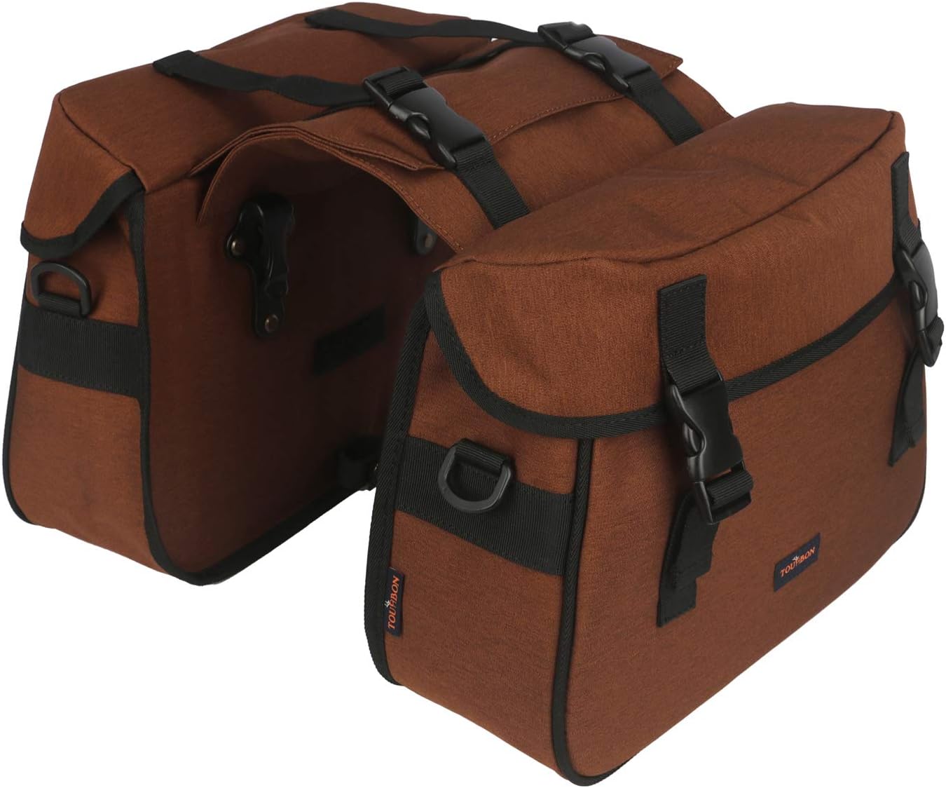 TOURBON Nylon Double Pannier Shoulder Bags Bicycle Rear Rack Trunk Motorcycle Tail Seat Bag