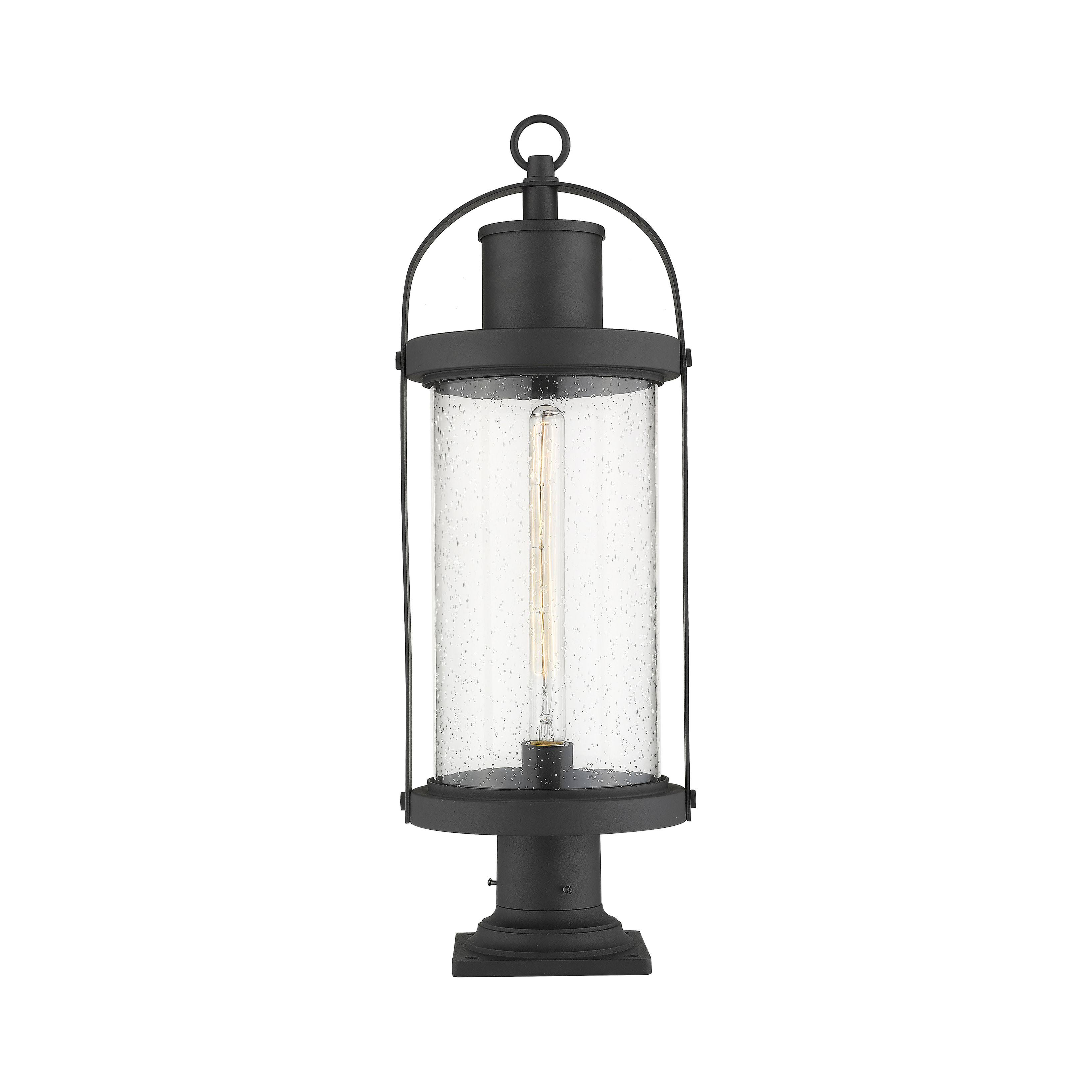 Z-Lite 569PHB-533PM-BK Roundhouse 1 Light Outdoor Pier Mounted Fixture in Black
