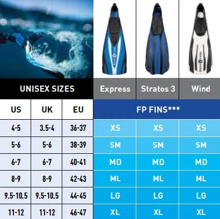 Aqua Lung Express Fins SM / Black/Silver