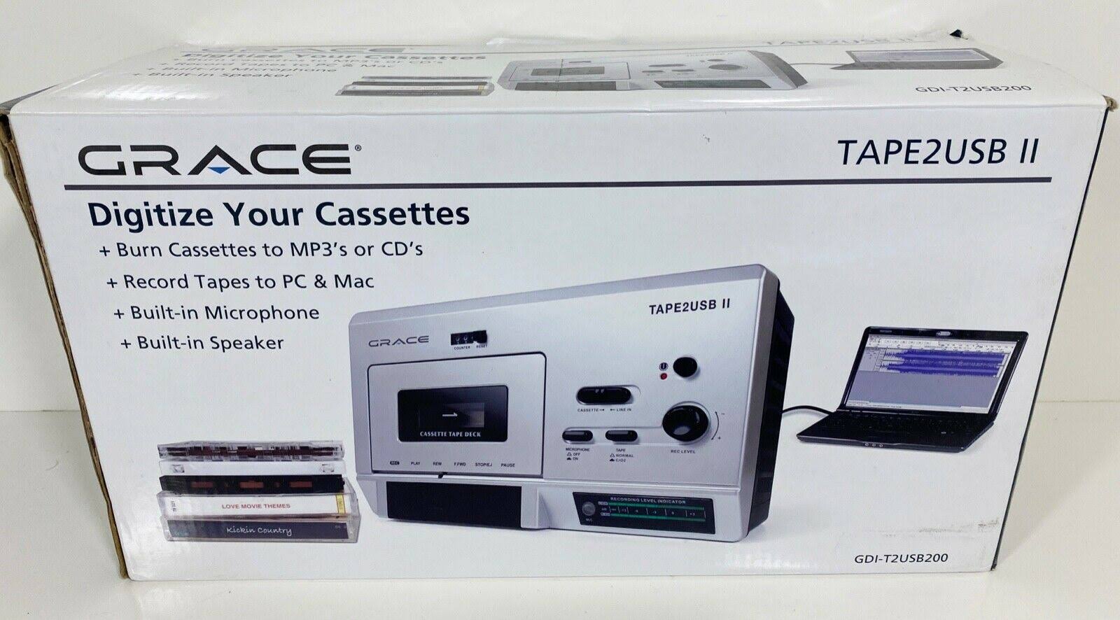 Grace Tape2USB II Audio Cassette Converter Digital Tape GDI-T2USB200 Tape 2 USB