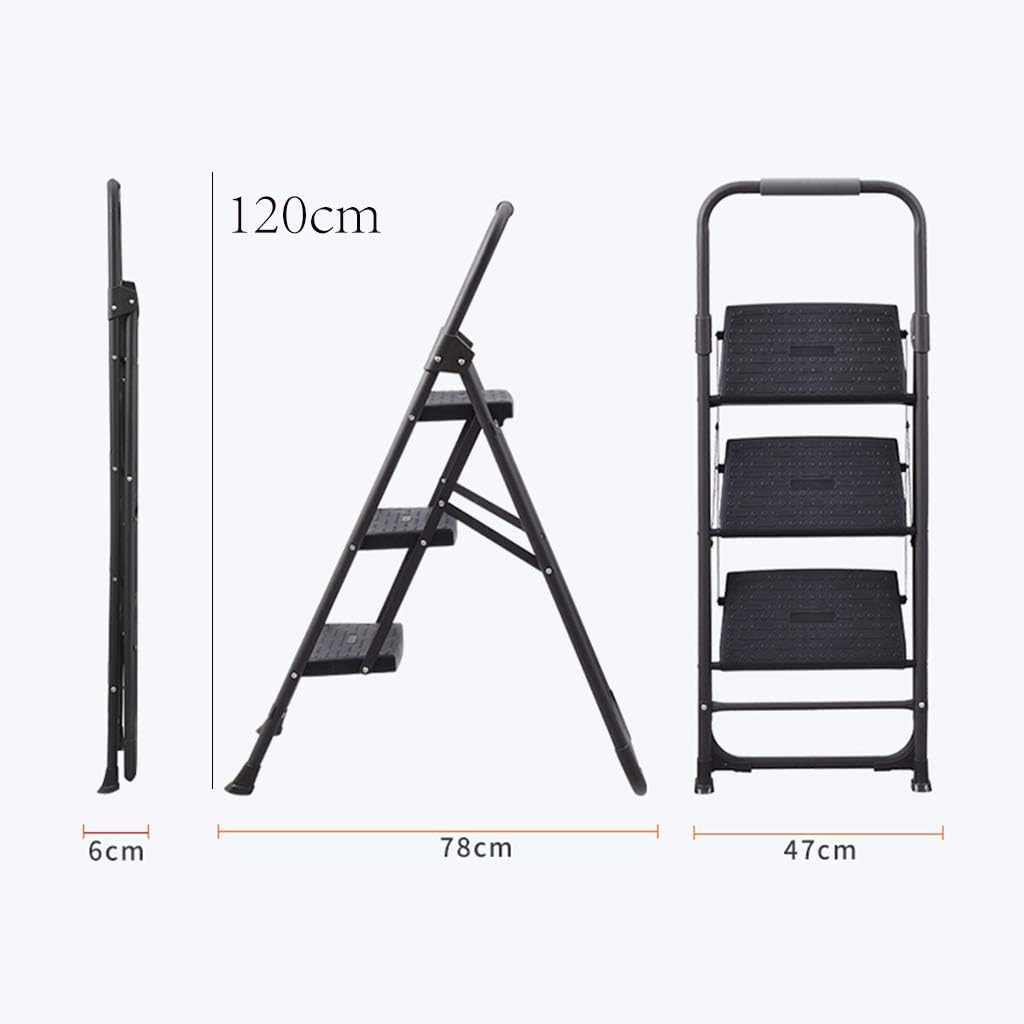 HLL Ladders,Handrail Ladder, Household Three-Step Ladder Living Room Four Step Ladder Metal Folding Ladder Multi-Function Ladder for Trimming Leaves,4778120Cm,4778120Cm Pack of 2