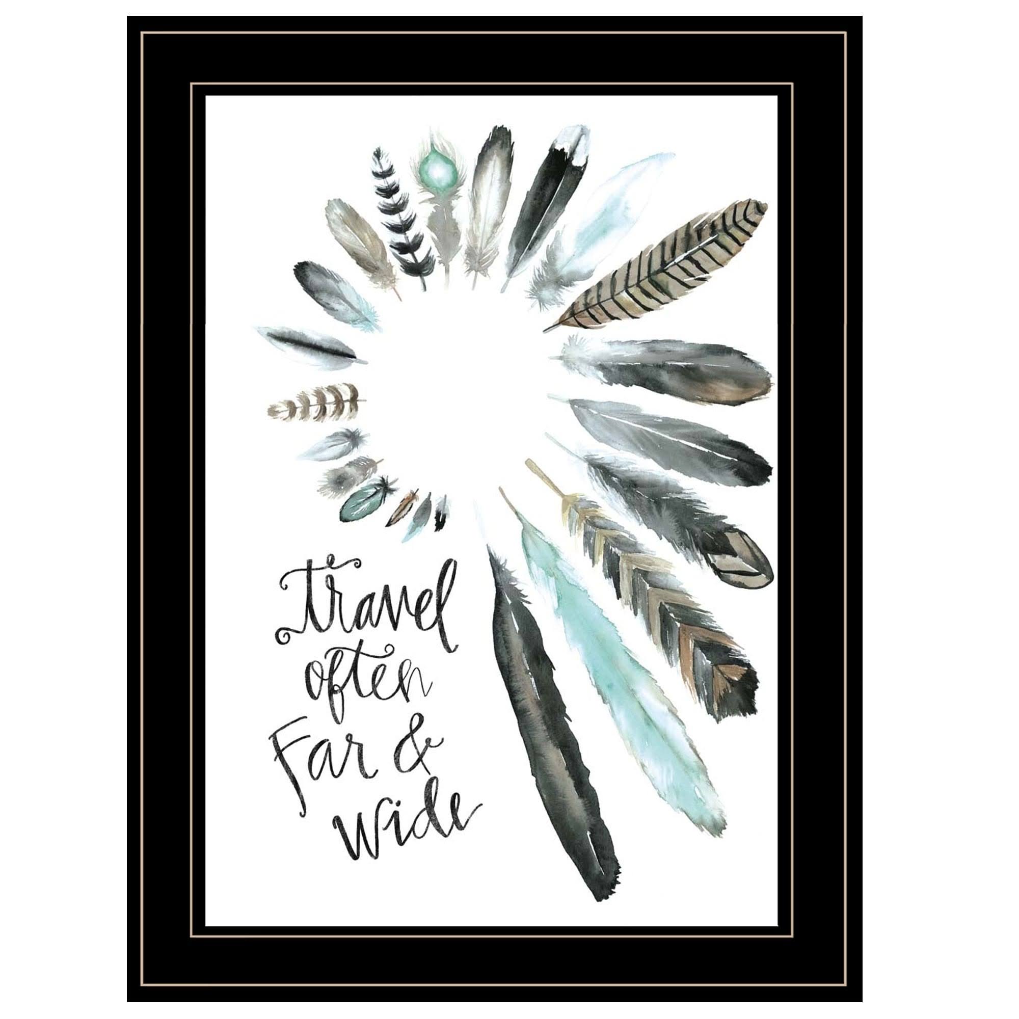 Travel Often Far and Wide by Masey ST, Ready to Hang Framed Print, Black Frame