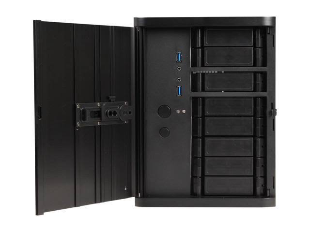 Silverstone Technology Premium Mini-ITX / DTX Small Form Factor NAS Computer Case, Black (DS380B)