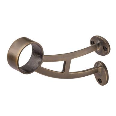 KegWorks Bar Mount Foot Rail Bracket - Antique Brass - 2x22 OD