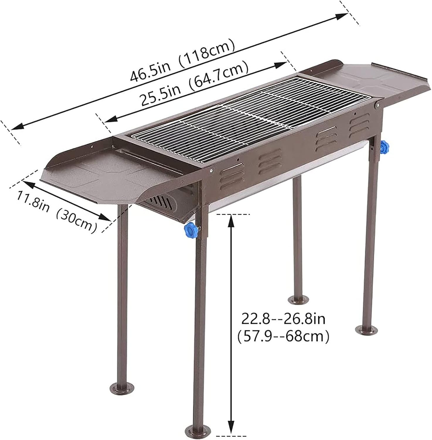 Charcoal Grill Portable BBQ Grill Large Charcoal Grill Folding Barbecue Grill Charcoal Shish Kebab Grill Stainless Steel Camping Grill for Outdoor Picnic, Patio, Backyard & Camping