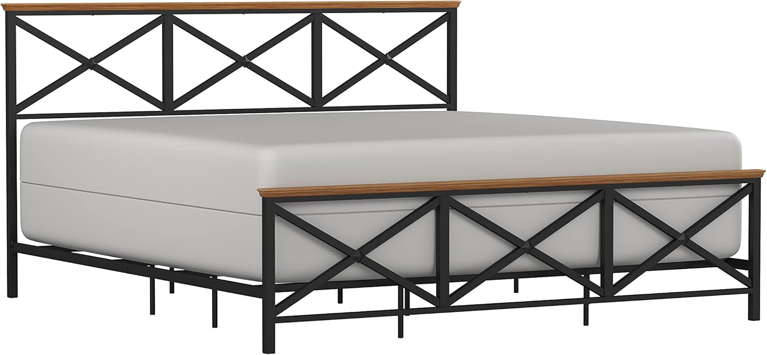 Hillsdale Ashford Metal Bed, King, Textured Black