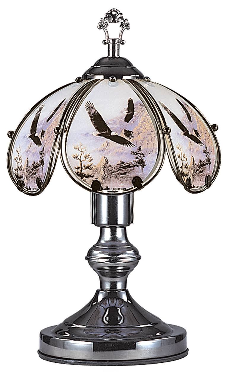 14.25 in Flying Eagle Black Chrome Touch-On Lamp