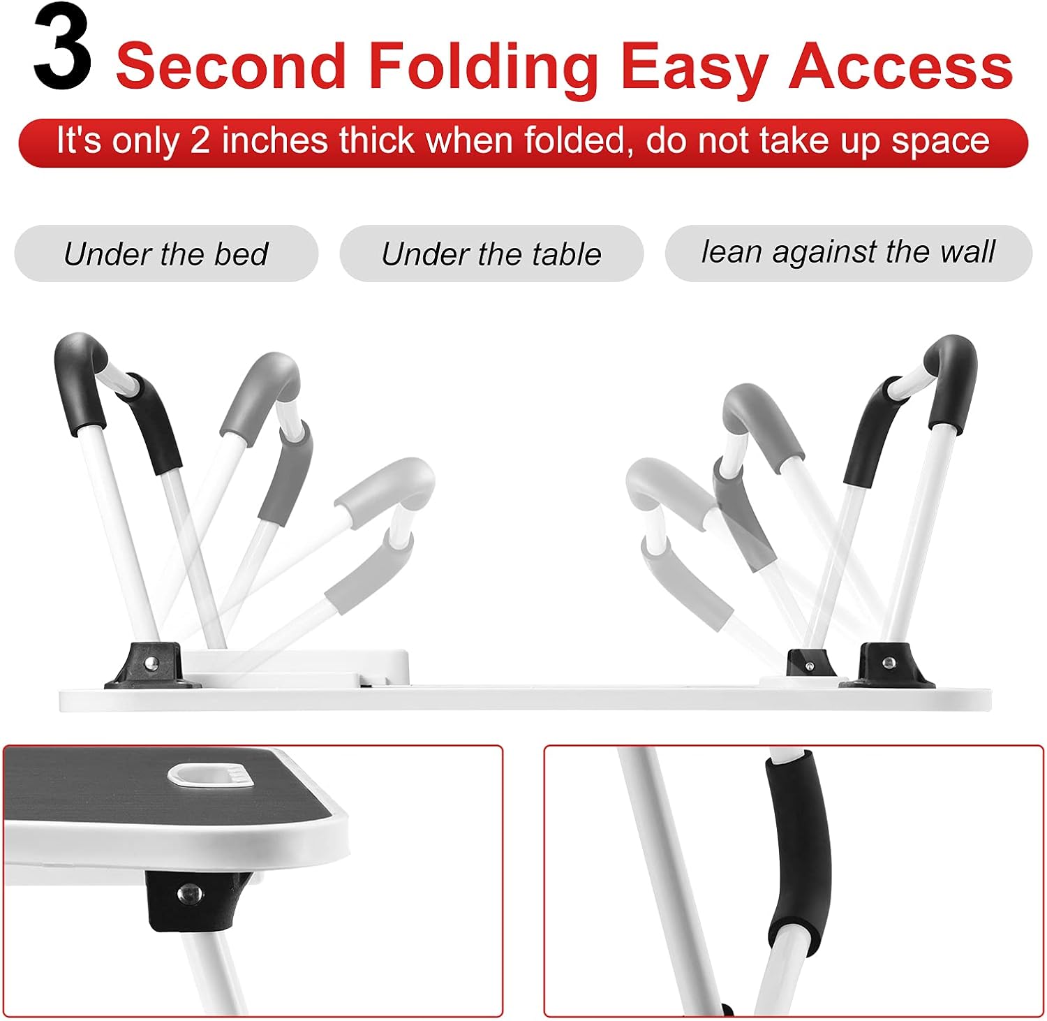 Lap Desk,Laptop Bed Desk,Laptop Bed Tray,Couch & Floor | Lap Desk for Laptop，Bed Table for Laptop，Low Table for Sitting on The Floor，for Eating, Working, Writing, Gaming, Drawing(Black)