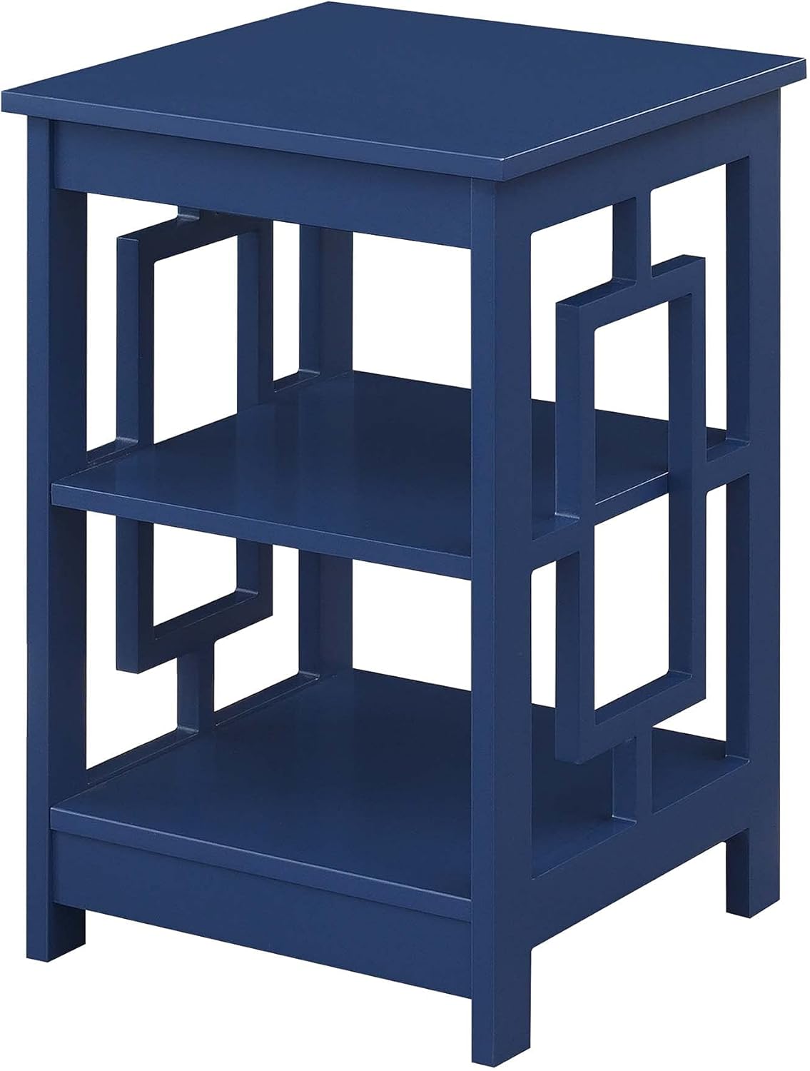 Convenience Concepts Town Square End Table with Shelves, Cobalt Blue Pack of 2