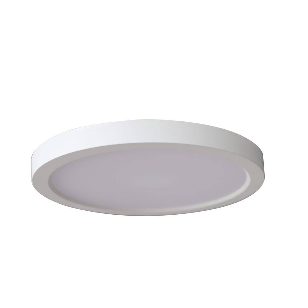7 in. Round 12.5-Watt White Integrated LED Flush Mount (4-Pack)