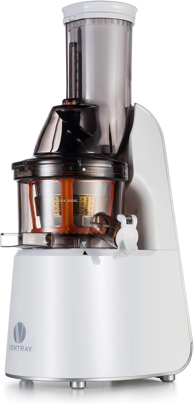 Ventray Masticating Juicer Machines- Slow Juicer Extractor with Wide Chute Big Feeding Mouth, Easy to Clean- Cold Press Juice Maker &ndash; White