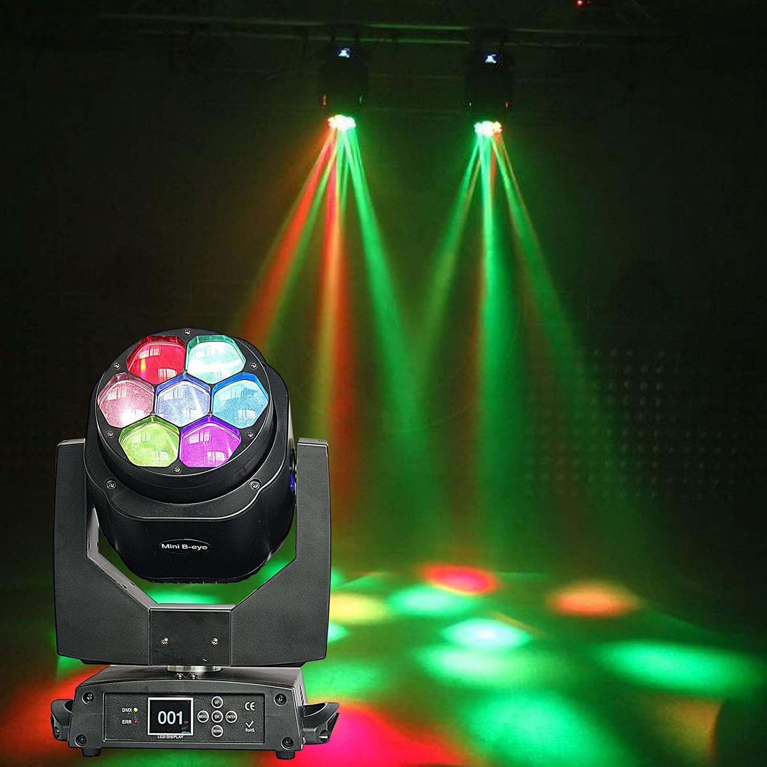 LED Stage Light 7 Big Bees Eyes 7x15W RGBW 4in1 Moving Head Lights Zoom(4-60 Degree) Beam Dimming Wash Stage Lights DJ Lights for DJ Disco Club Party Dance Wedding Bar Dj Accessories