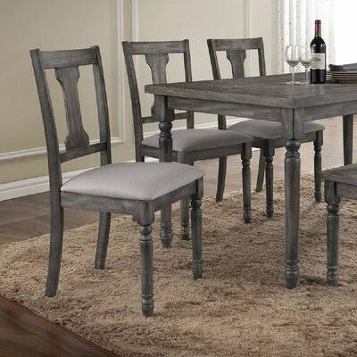 Acme Paden Side Chair (Set-2) in Tan Linen u0026 Weathered Gray 71437 Rosalind Wheeler