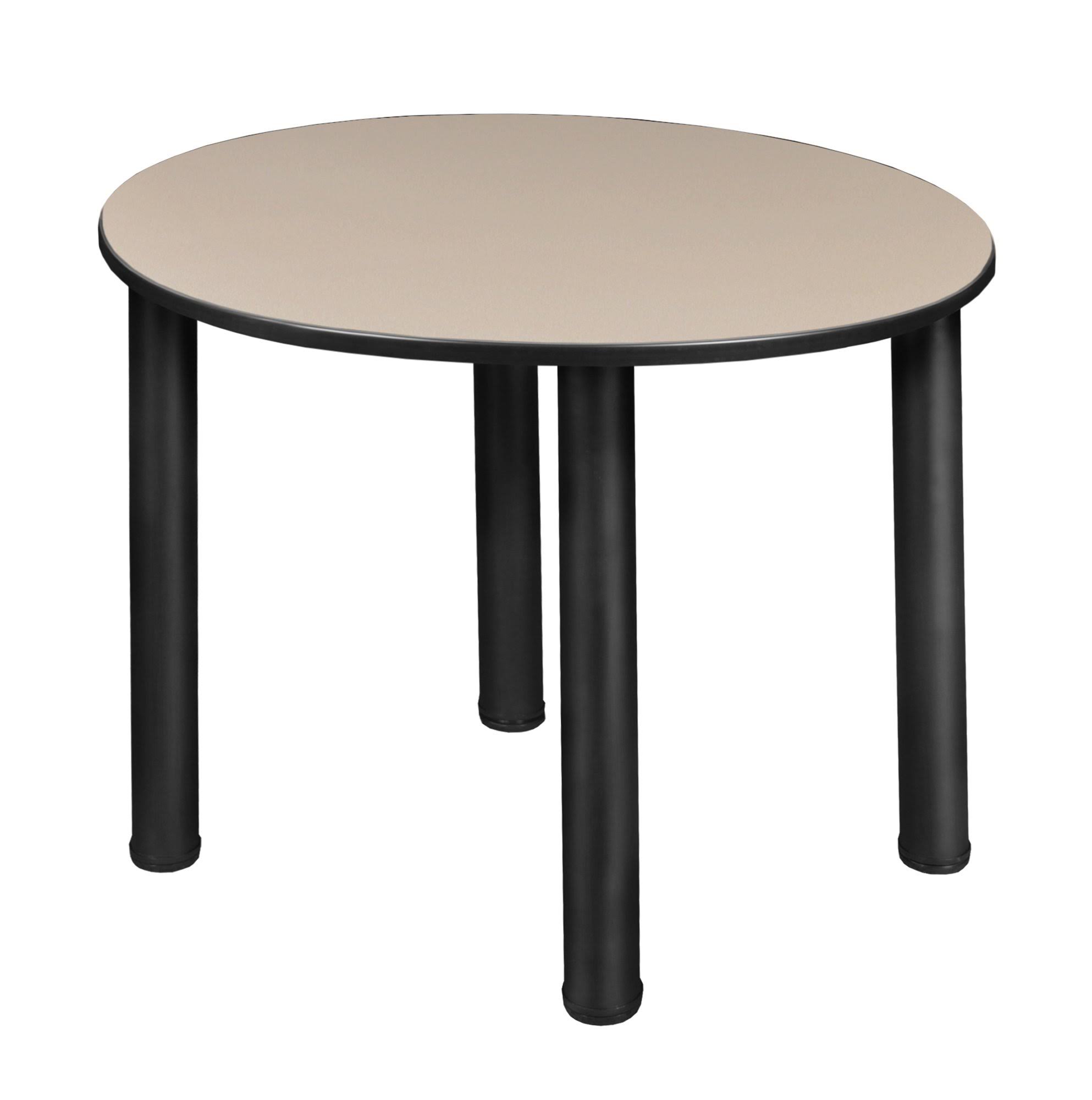 Regency Kee 30x22 Round Slim Table - Beige/ Black