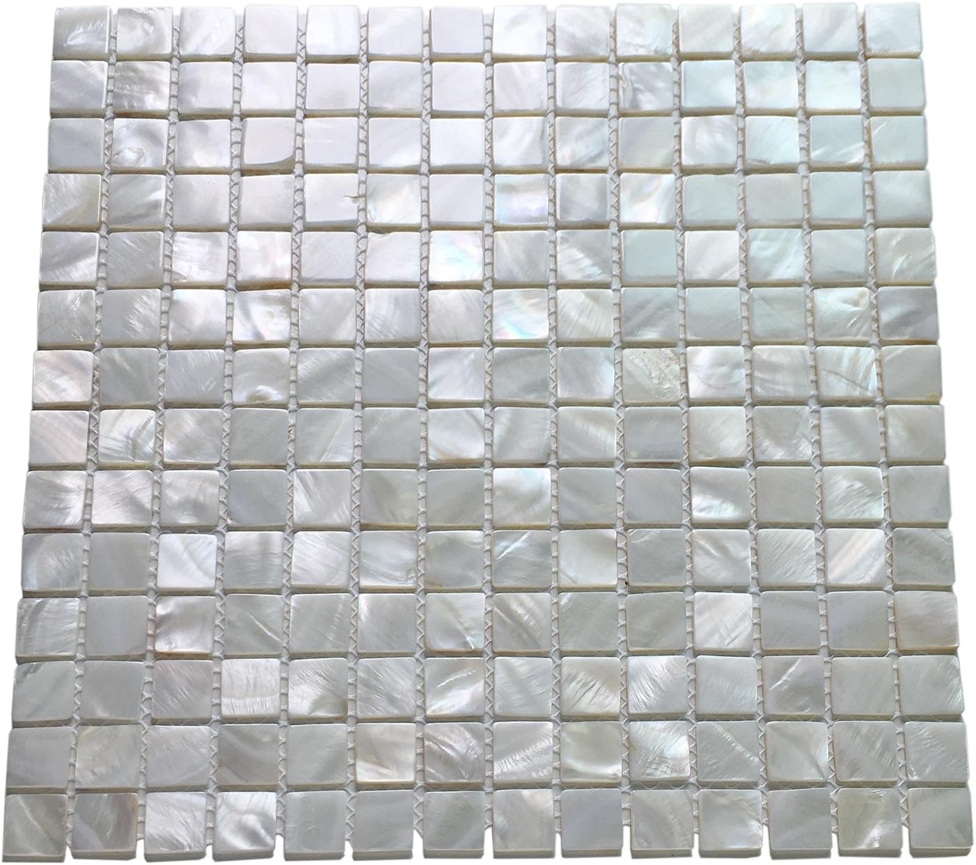 Art3d 10-Pack Oyster Mother of Pearl Square Shell Mosaic for Kitchen Backsplashes, Bathroom Walls, Spa Tile, Pool Tile
