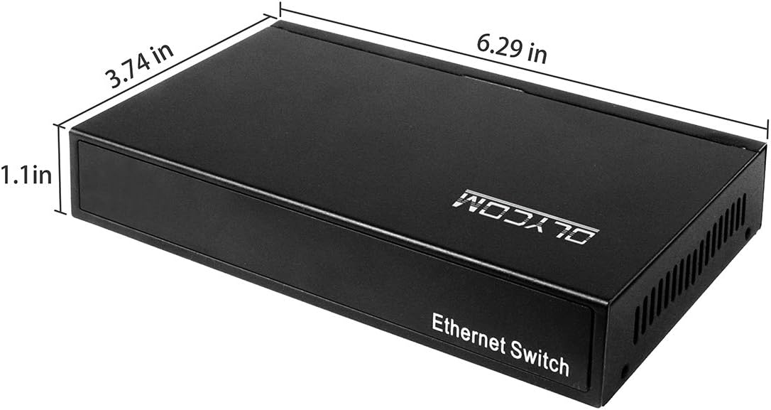 OLYCOM 5 Port POE Network Switch 60W Gigabit Ethernet Switch Unmanaged Desktop 101001000M Metal Casing with Limited Protection (TA705-GE) Pack of 2