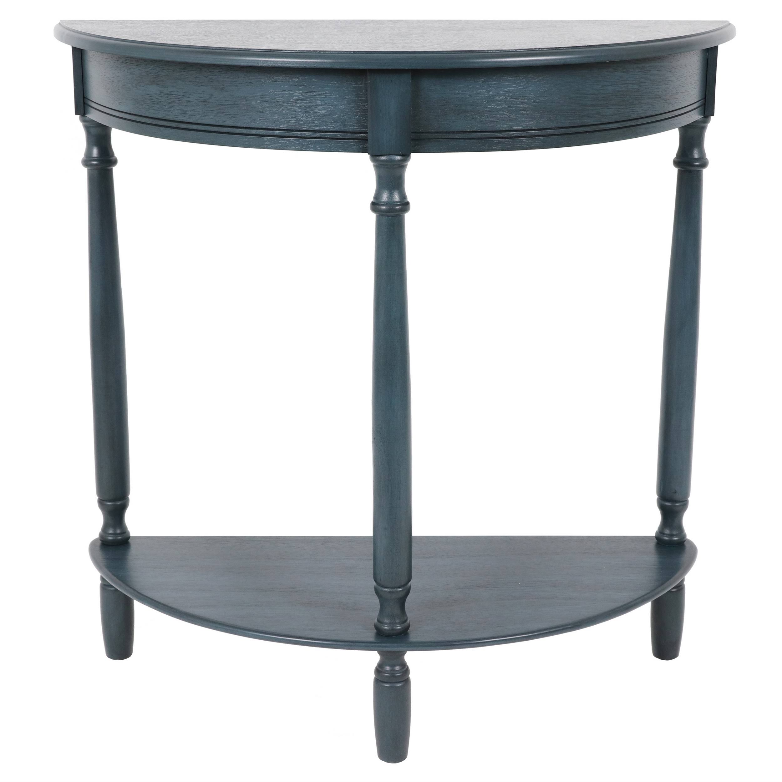 Decor Therapy Simplify Antique Navy Half Round Accent Table