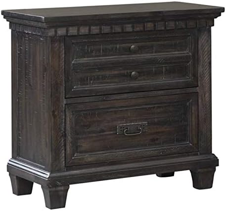 BOWERY HILL Bedroom Solid Acasia Wood Nightstand in Smokey Gray Oak
