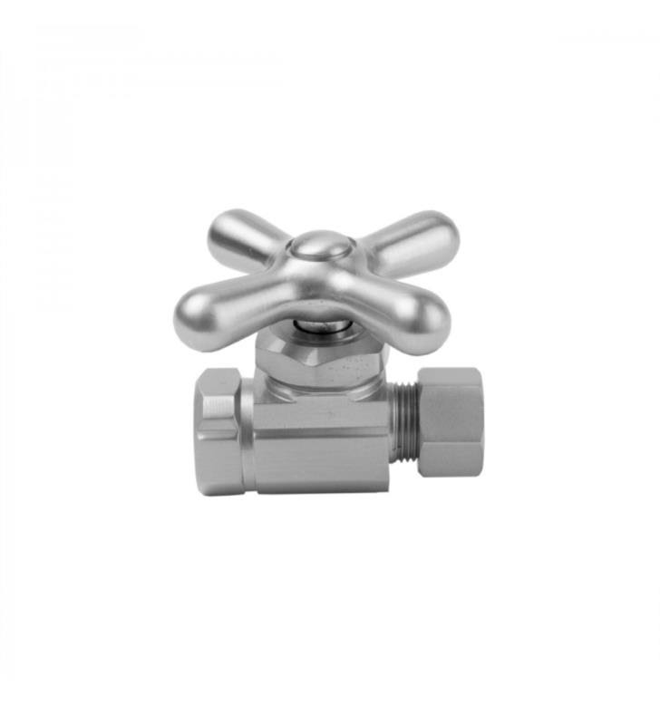 Jaclo 591-PN Multi Turn Straight Pattern 1/2x22 IPS x 3/8x22 O.D. Supply Valve - Polished Nickel