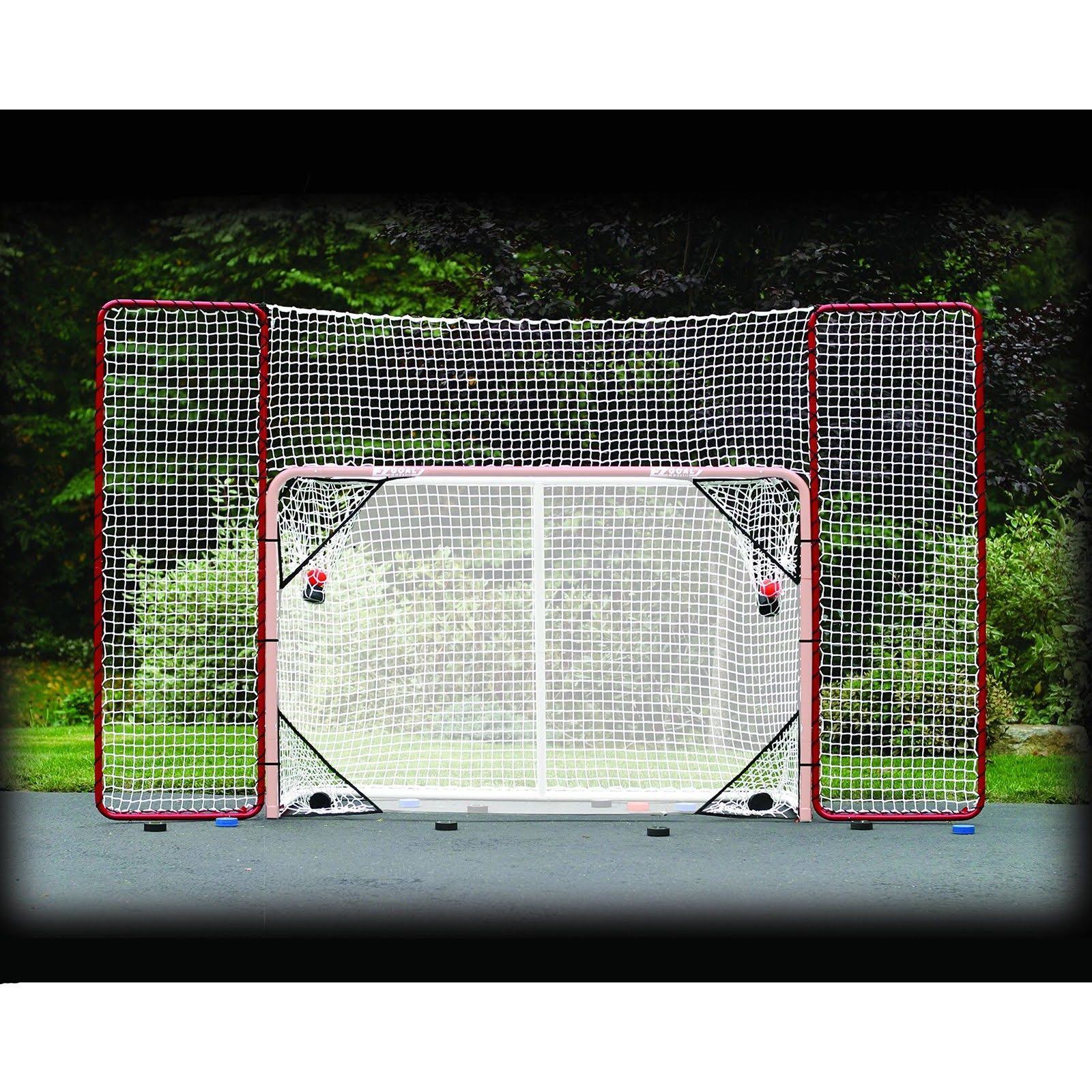 EZGoal Hockey Backstop Kit with Targets Red White