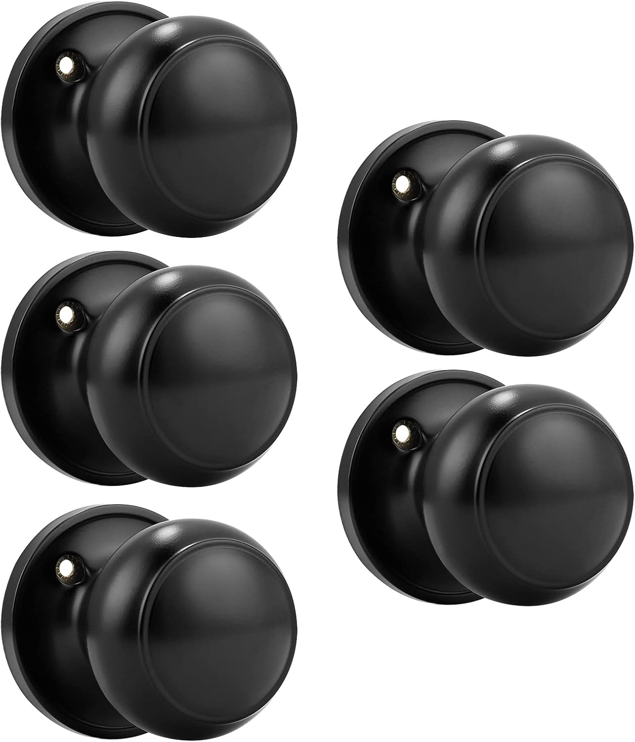 Probrico (10 Pack) Round Privacy Door Knob(Thumb Turn Lock on The Inside), Keyless Doorknobs Interior/Exterior Lockset,Privacy Knobs for Bedroom/Bathroom,Black Modern Design Door Hardware
