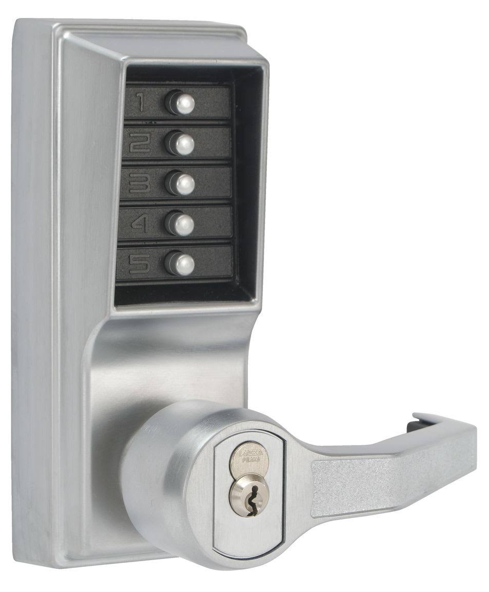 Simplex LR103126D 2.75 in. Backset Right Hand Mechanical Pushbutton Lever Lock Combination u0026 Passage - Satin Chrome
