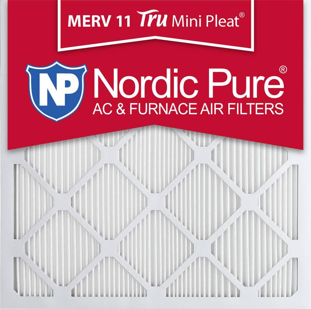 Nordic Pure 25x25x1 Tru Mini Pleat MERV 11 AC Furnace Air Filters Qty 6