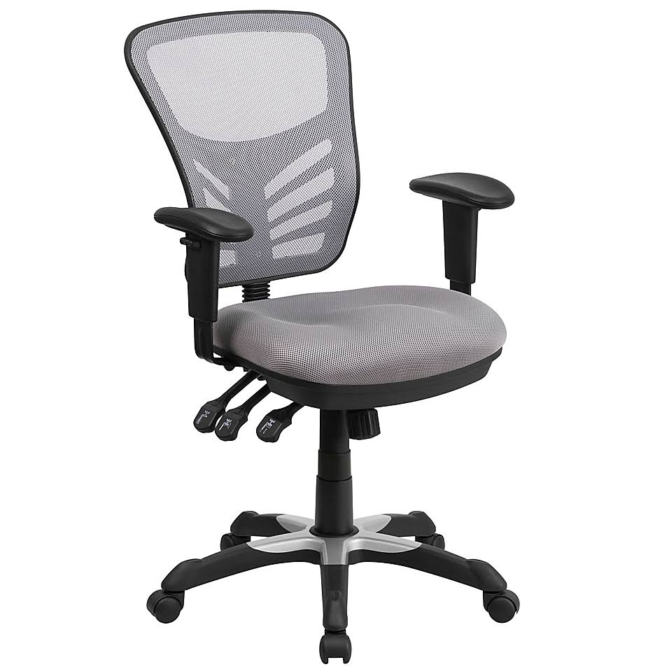 Flash Furniture Mid-Back Mesh Swivel Task Chair in Grey