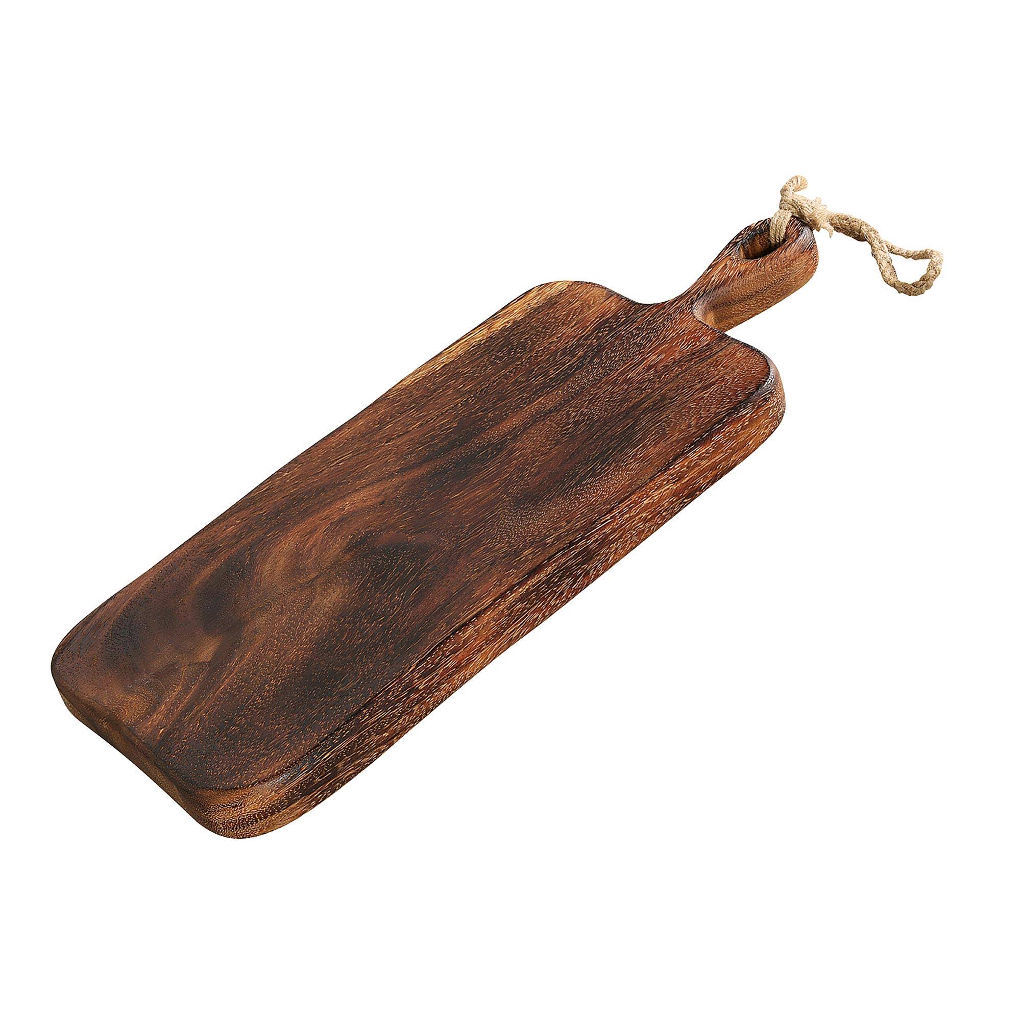 Zassenhaus Acacia Wood Serving Board with Handle, 18-inch by 7.5-Inch, Natural