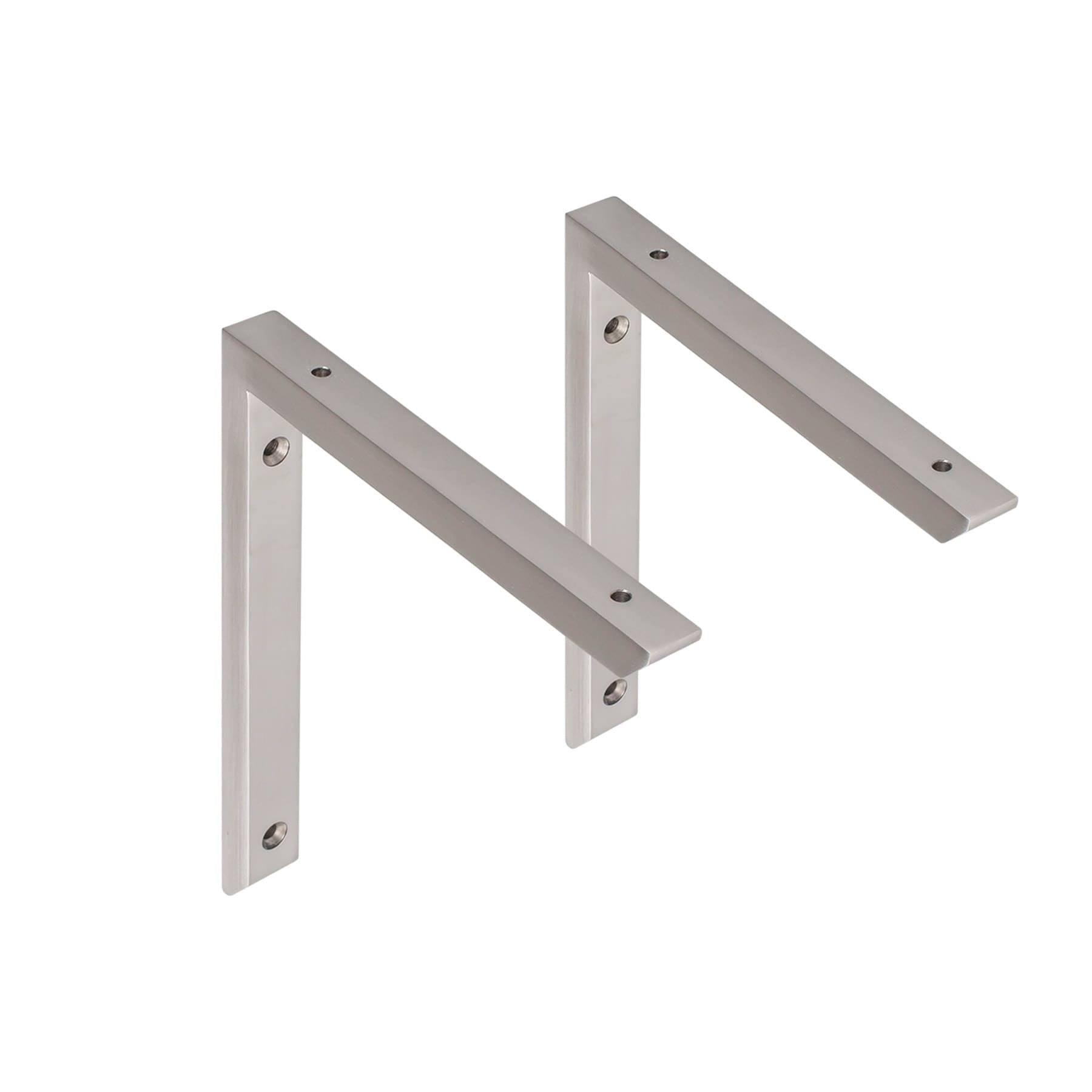 Morrison Wall Shelf Bracket Set Maykke Finish: Brushed Stainless Steel
