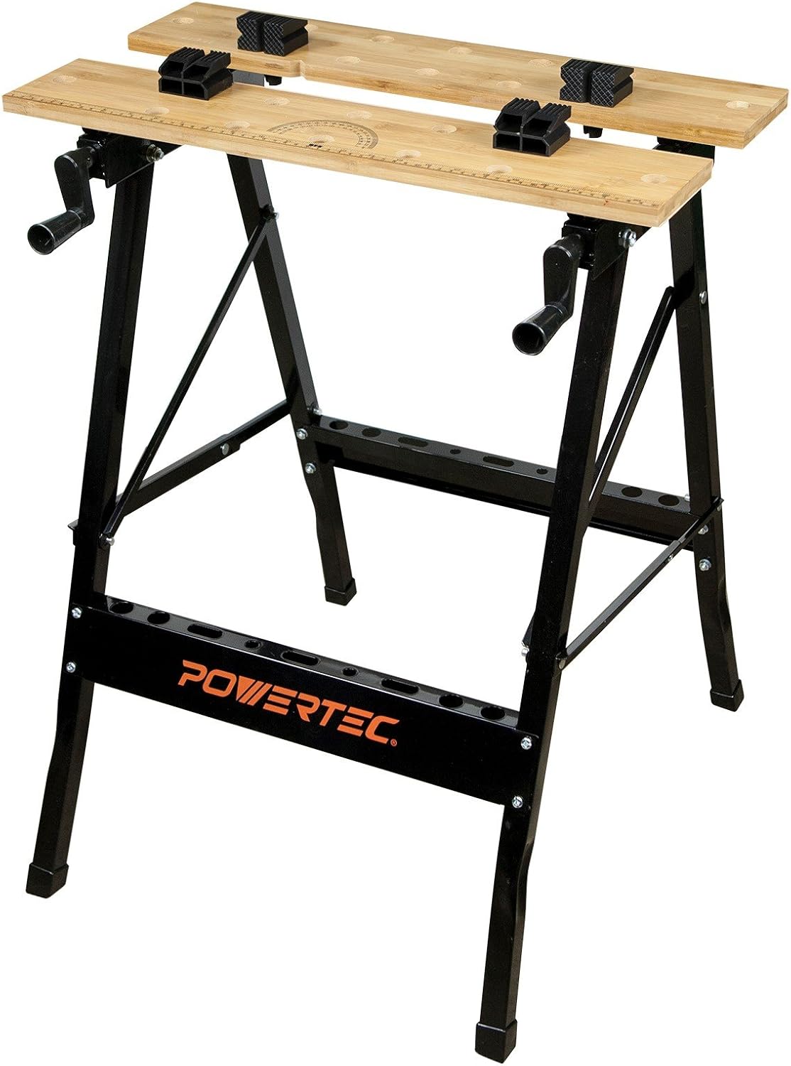 POWERTEC MT4006 Deluxe Bamboo Workbench Top | Portable Project Center and Vise Tool w/4 Bench Dogs Pack of 2