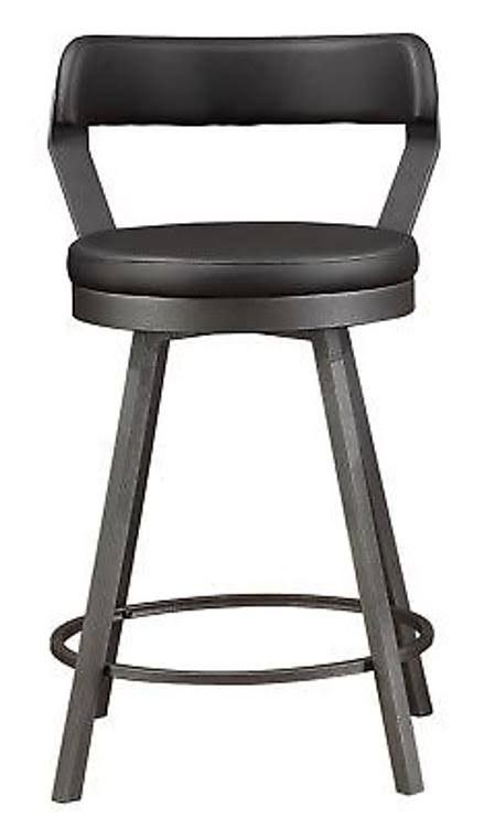 Homelegance Appert Swivel Counter Height Chair, Black Color, Set of 2