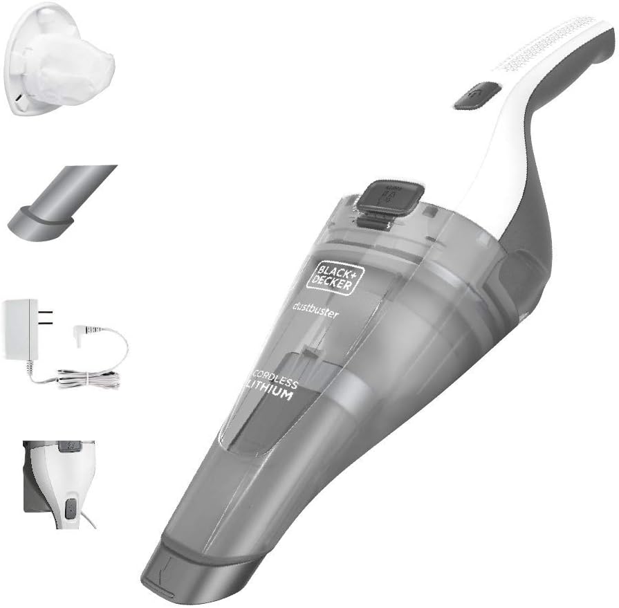 BLACK+DECKER Dustbuster Handheld Vacuum, Cordless, White (HNVC215B10) (Renewed)