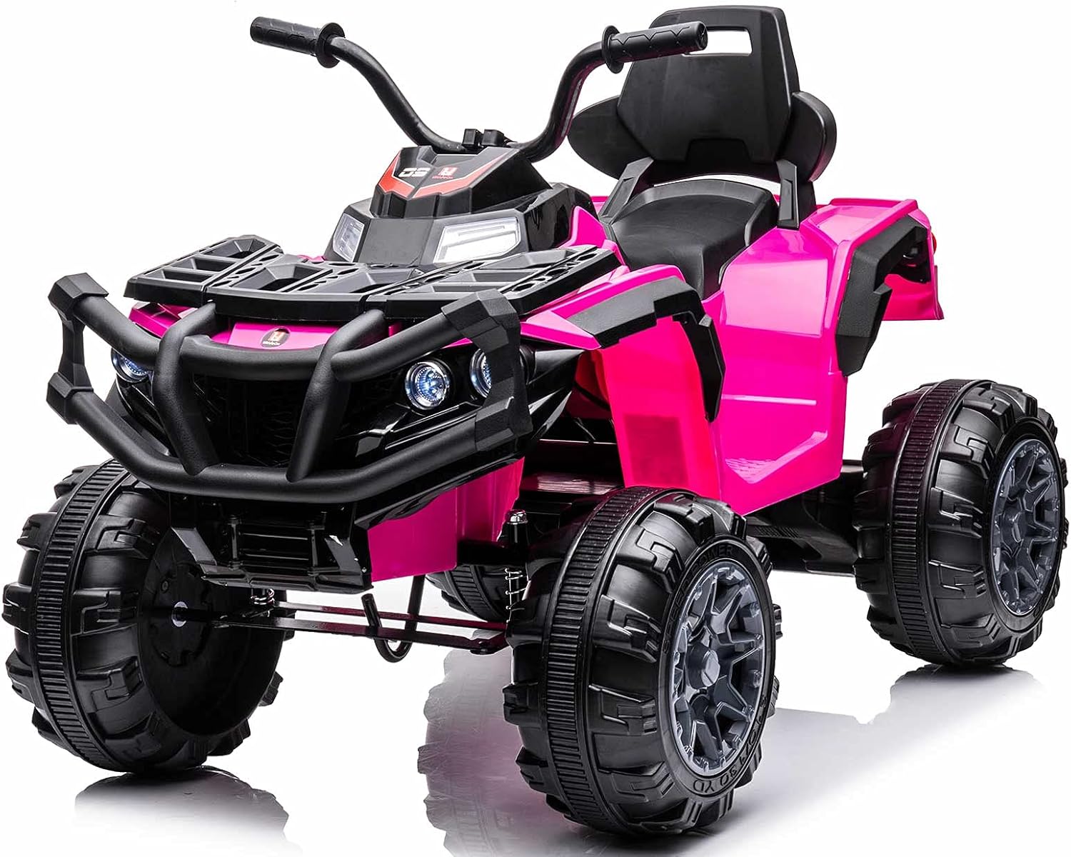 u URideon Kids ATV, Electric 4 Wheeler Quad for Kids, Power Ride On Car Vehicle Toys, 12V Battery Powered Wheels w/2-Speed,Music,LED Headlight, Black