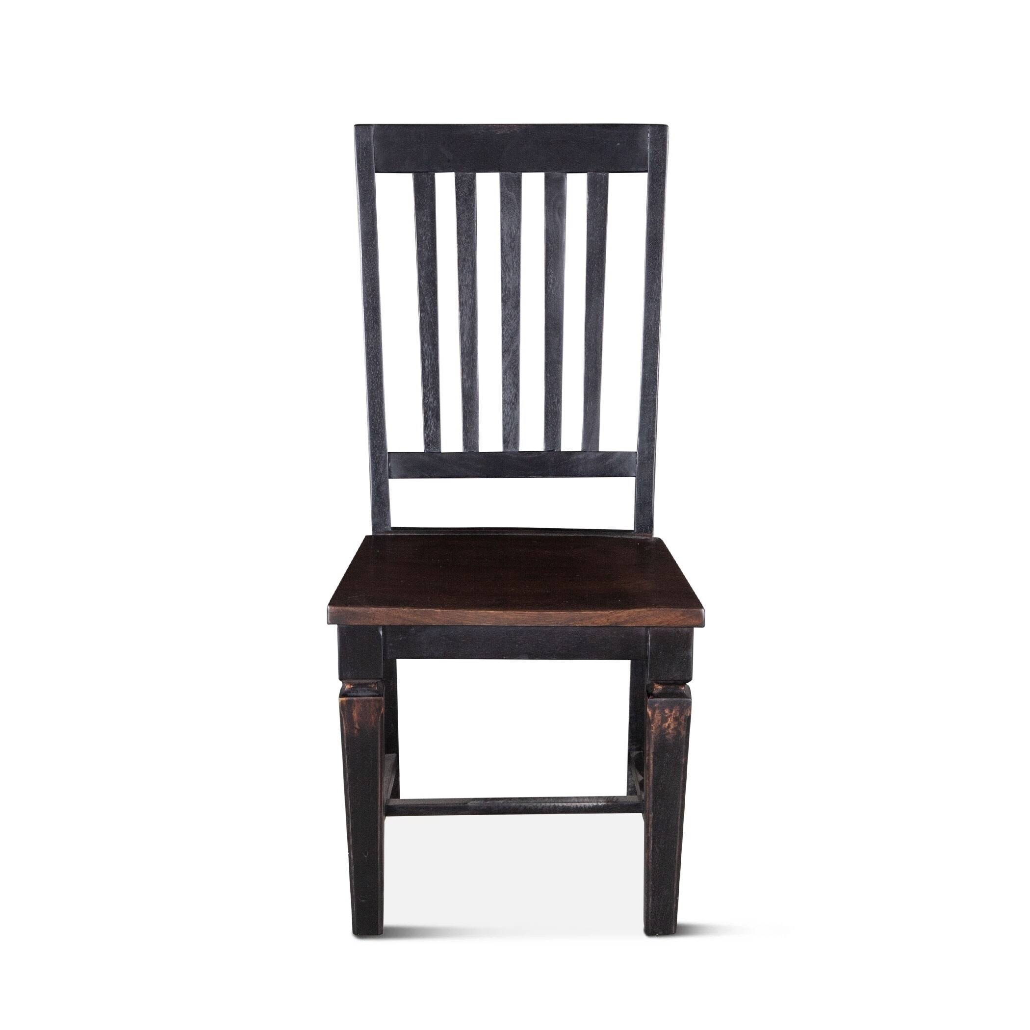 World Interiors Aureille Black Rubbed Dining Chairs, Set of 2