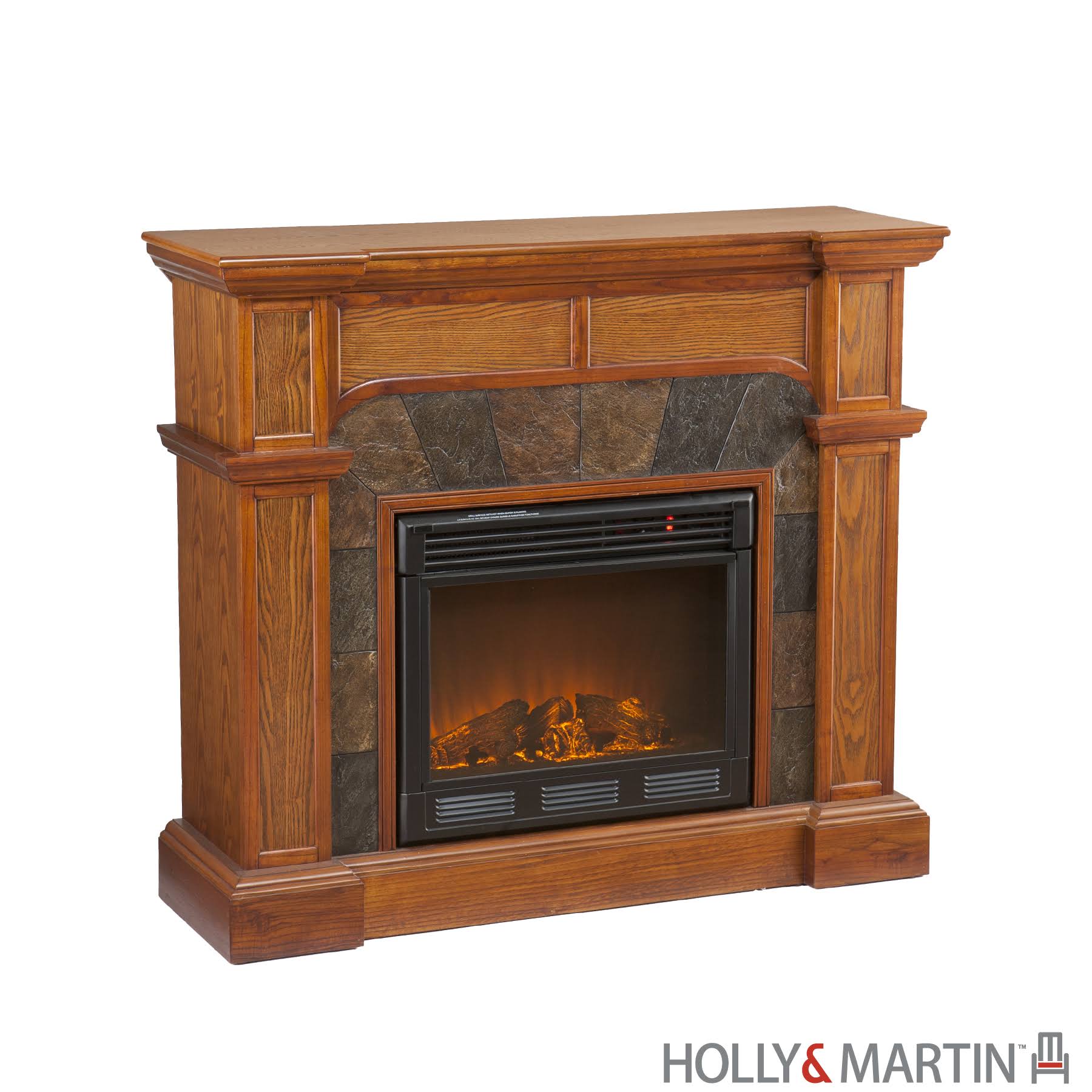 Cypress Electric Fireplace-Mission Oak