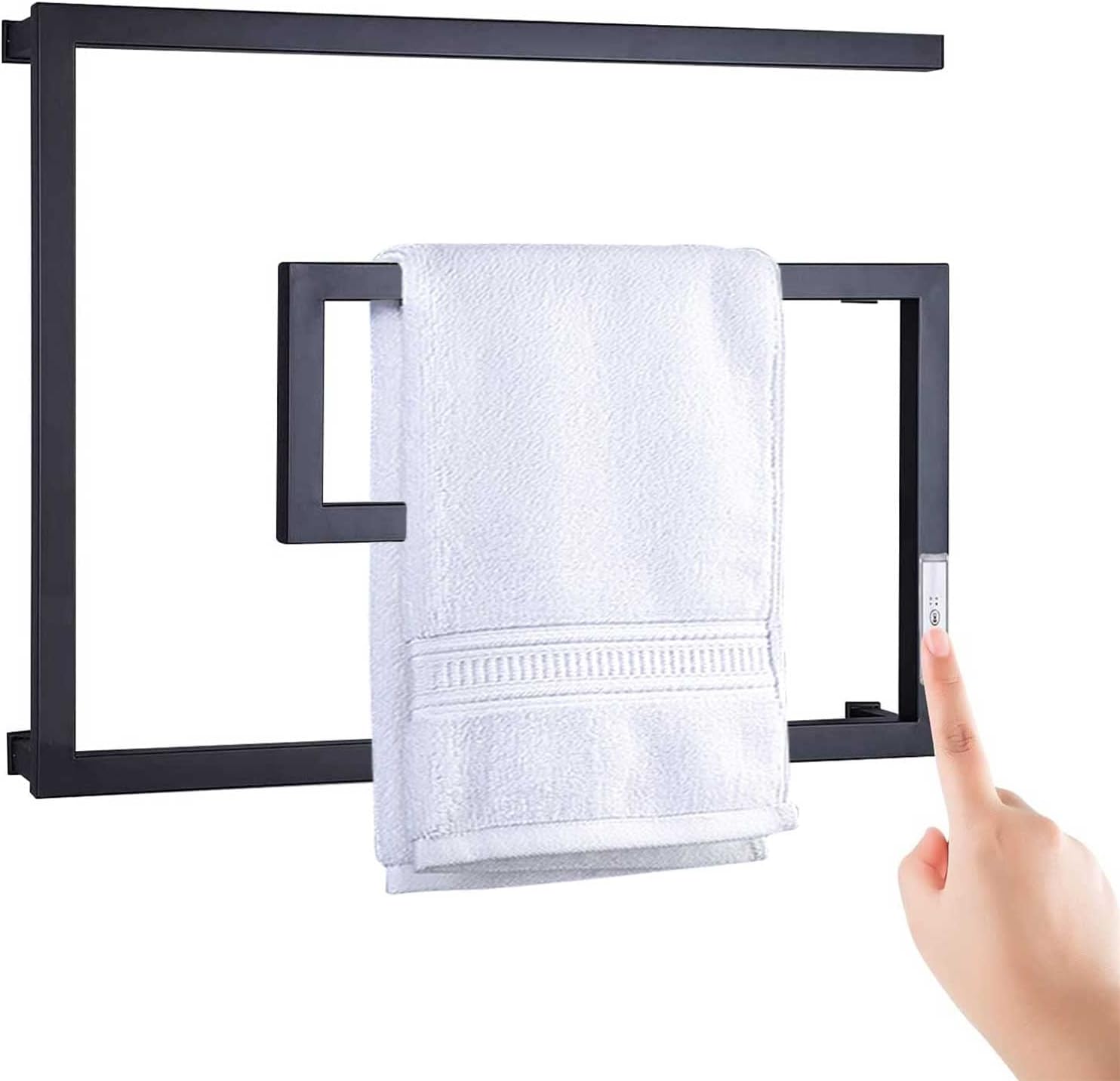 BZXYN Heated Towel Warmer for Bathroom, 4 Bars Wall Mounted Electric Towel Drying Rack with 2H/4H Timer, 304 Stainless Steel Heated Towel Rail Radiator,Silver