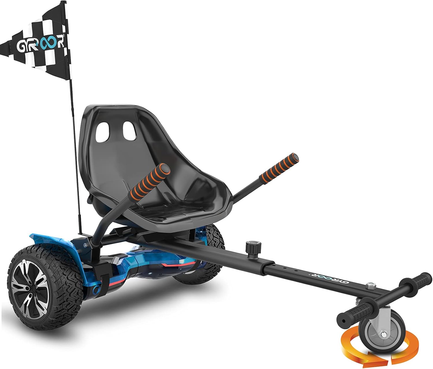 Gyroor Hoverboard Seat Attachment K1, Hover Board Accessory Go Kart with Adjustable Frame Length Compatible with 6.5'' 8'' 10'' Hoverboard, Best Hoverboard Go Kart for Kids and Adults