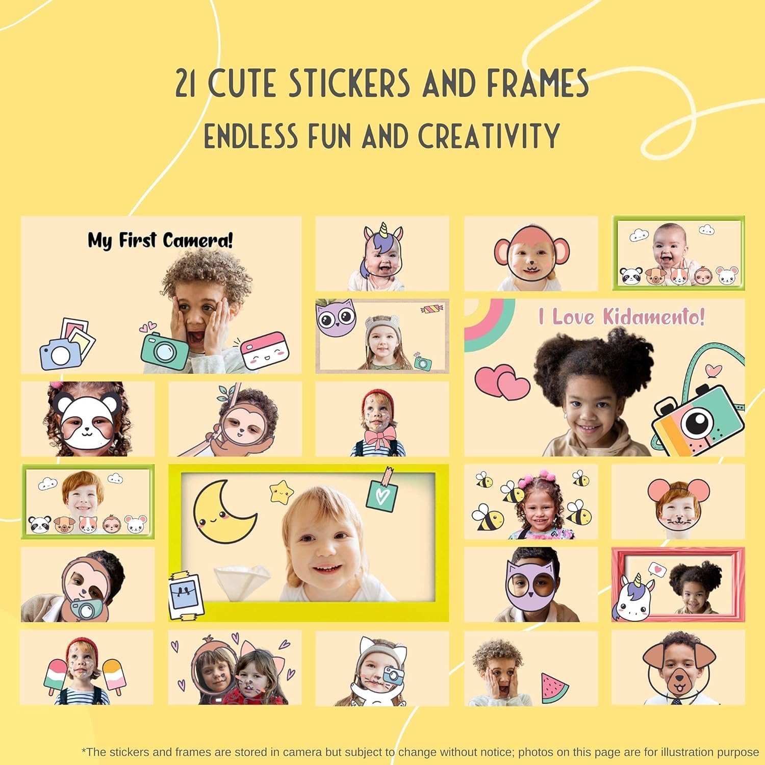 Kidamento Kids Digital Camera & Camcorder, Soft BPA-Free Silicone Casing, WiFi & App, 16GB Memory - Model C - Akito The Pig Pack of 2