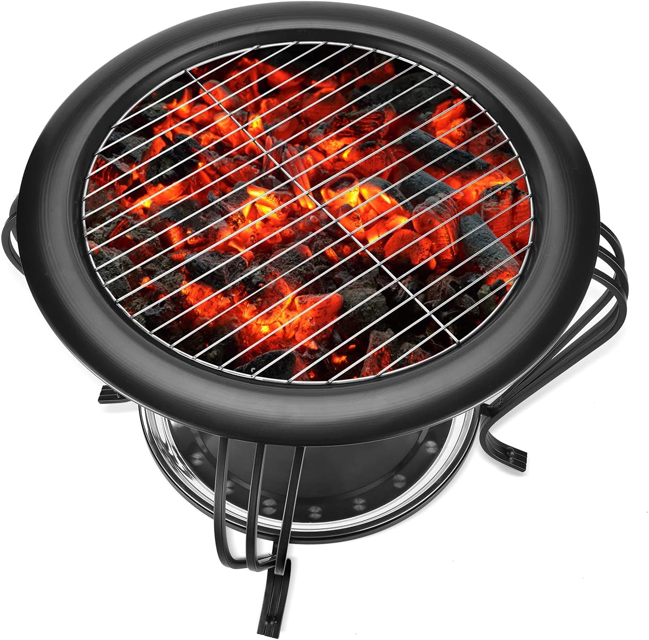 Fire Pit,&nbsp;Outdoor&nbsp;Wood Burning Metal Firepit Stove&nbsp;with Mesh Spark Screen Cover, for Patio Backyard Garden&nbsp;BBQ Bonfire Grill&nbsp;Camping&nbsp;Beach Park Picnic