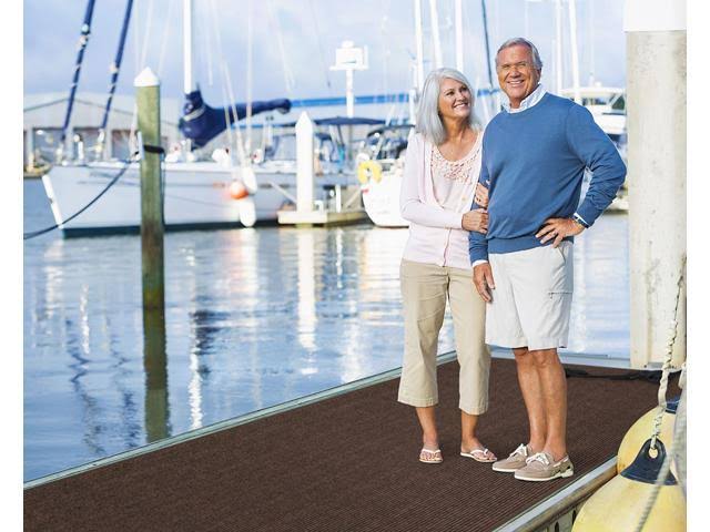 House, Home and More Indoor/Outdoor Double-Ribbed Carpet Runner with Skid-Resistant Rubber Backing - Bittersweet Brown - 3& x 30