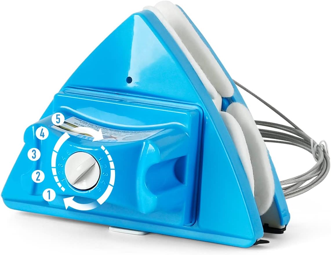 Double Side Magnetic Window Cleaner,Adjustable Magnetic Double Window Glass Wiper Glider Washing Brush Equipment Cleaning Brush Wiper Tools for High-Rise and Car Glazed Windows Thickness 4-30mm Pack of 2