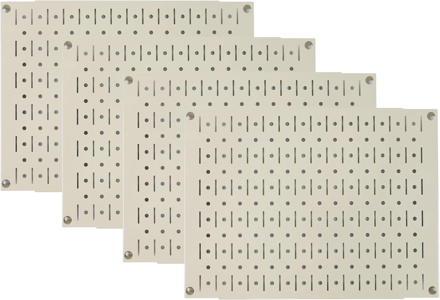 Pegboard Wall Organizer Tiles - Wall Control Modular Galvanized Steel Pegboard Tiling Set - Four 12-Inch Tall x 16-Inch Wide Peg Board Panel Wall Storage Tiles - Easy to Install (Metallic) Pack of 2