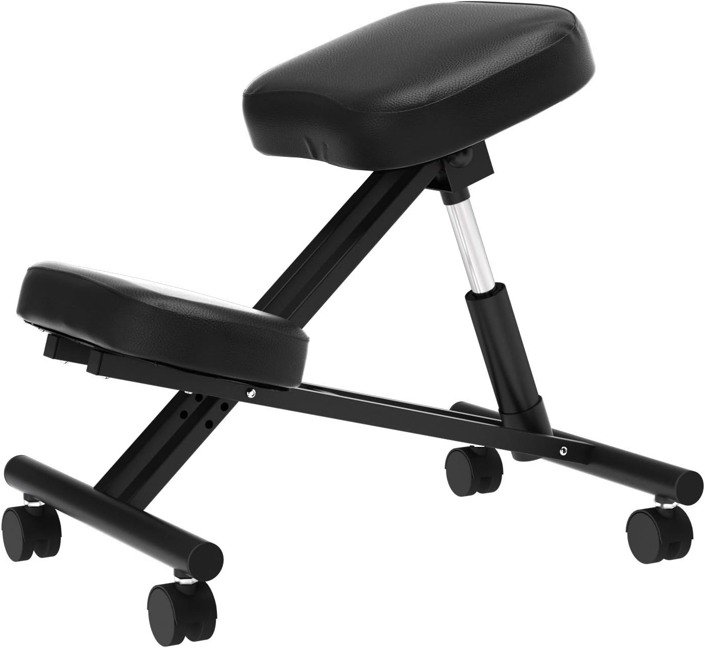 Soges Ergonomic Kneeling Chair, Thick Foam Cushions, Angle Adjustable, Rolling Knee, Posture Corrective Chair for Home, Office, YKTH-EKC-B-1, Black