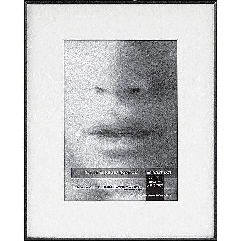 Fineline Black Aluminum 16x20 8x12 Shadow-Matted by Framatic