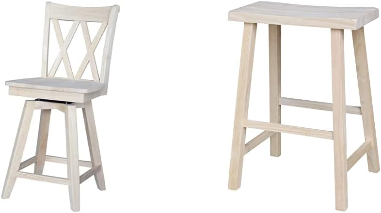 International Concepts Double X Back counterheight Swivel seat Counter Height Stool, 24