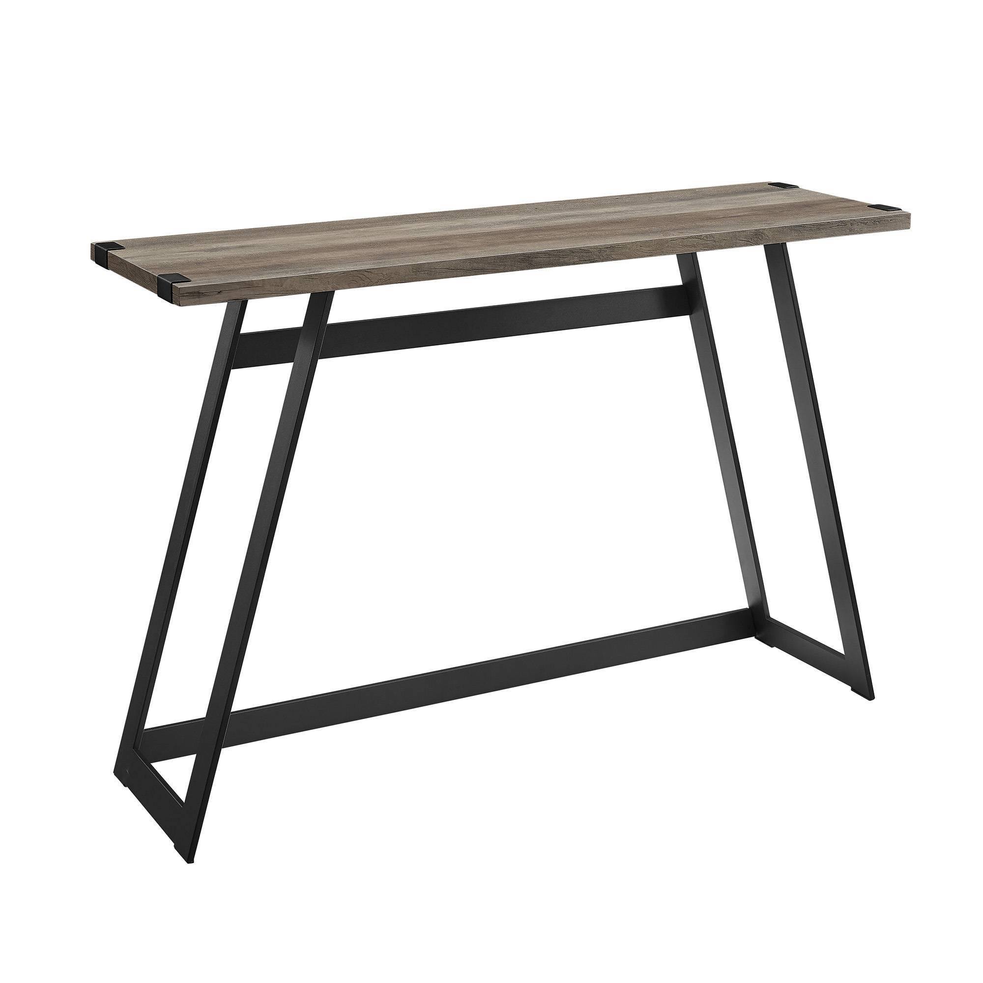 Urban Industrial Entry Table with Wood and Metal Gray Wash - Saracina Home