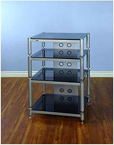 VTI BLG Series 4 Shelf Audio Rack-Silver/Black/Black