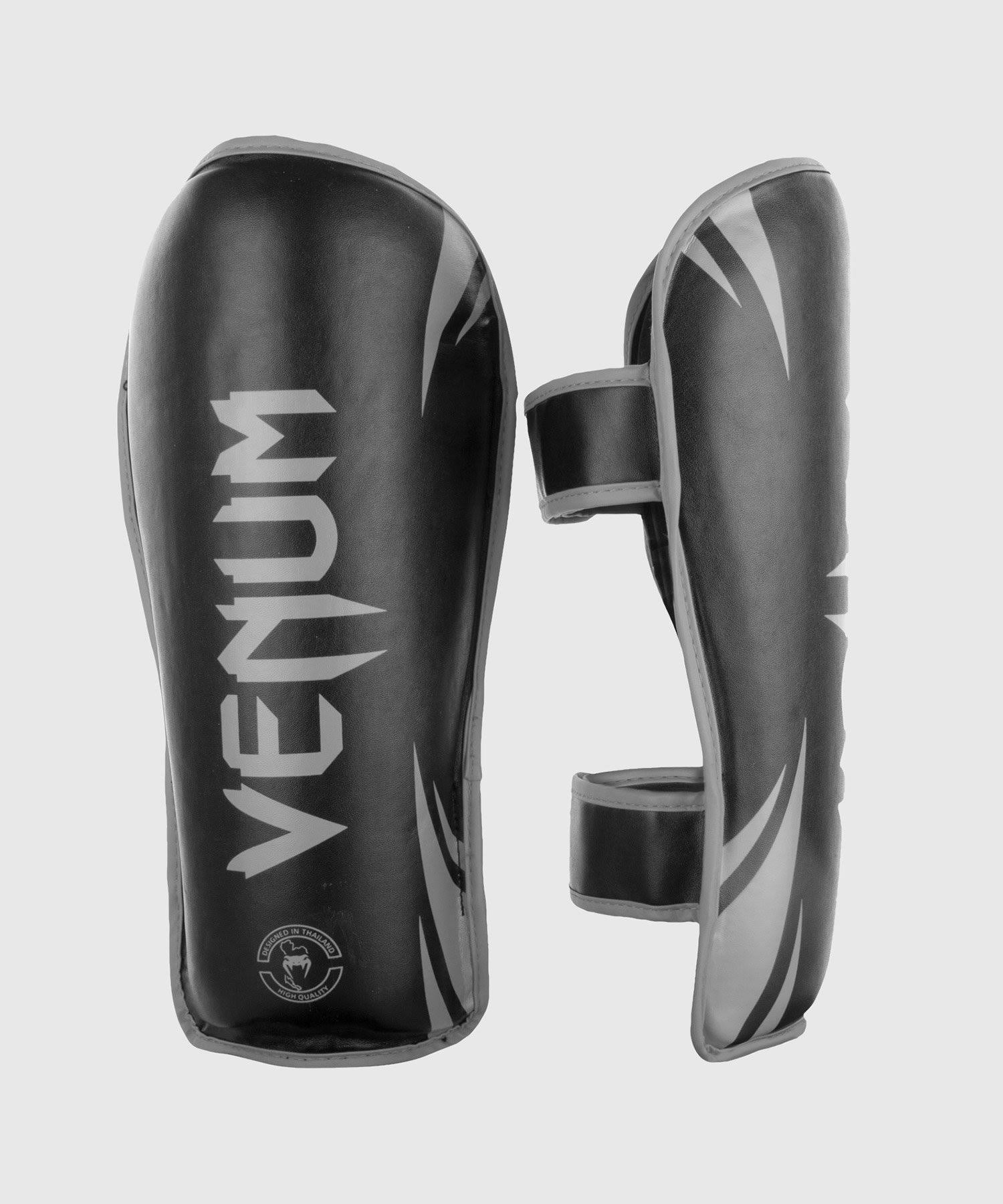 Venum Challenger Hook and Loop Shin Guards - Small - Black/Gray