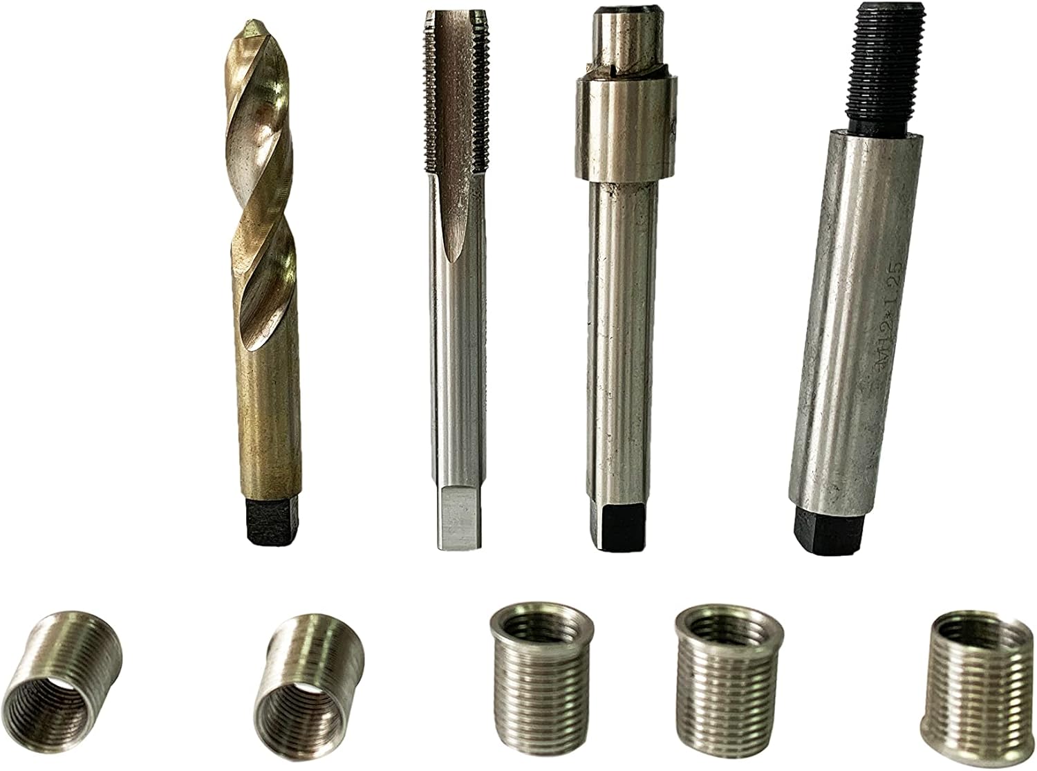 BZBMGMO M14 X 1.25X 17 Spark Plug Repair Short Tooling KIT,Metric Thread Repair Kit,Especially Suitable for Motorcycle,Gas Chainsaws，Tractor，UTV,ATV,Snowmobile and Yacht Spark Plug Repair